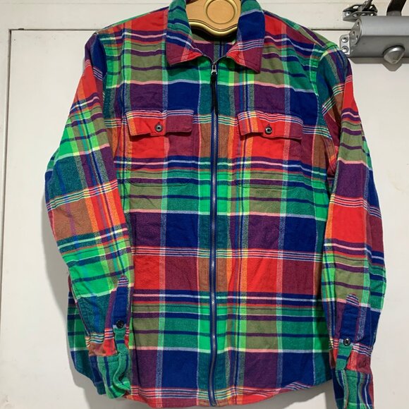 VINTAGE CHAPS SLIM FIT PLAID SHIRT JACKETS SIZE XL - Picture 3 of 7